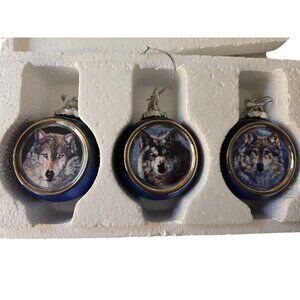 Bradford Spirit of the Wilderness 3 set Ornament Collection with Original Box